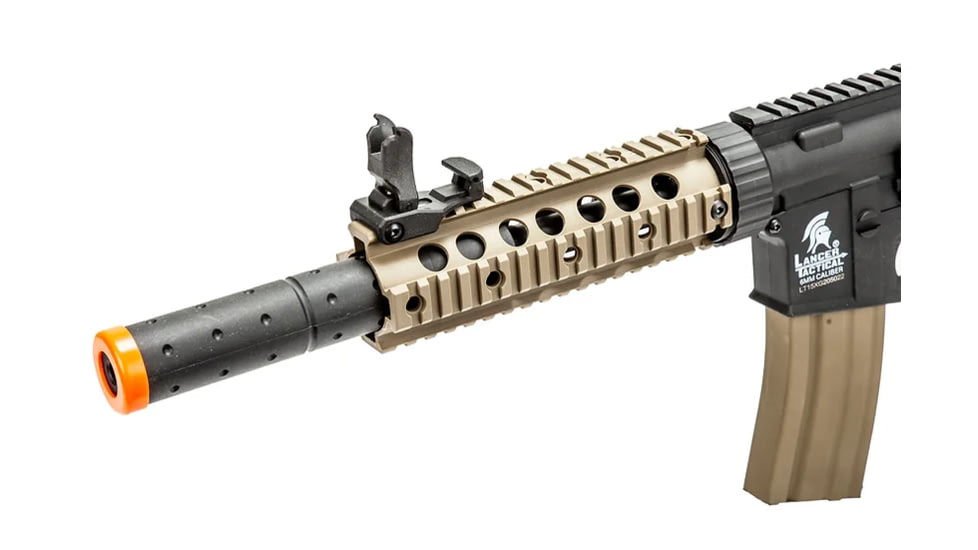 Lancer Tactical Gen 2 7in Nylon Polymer M4 Airsoft AEG, Black/Tan, LT-15X-G2