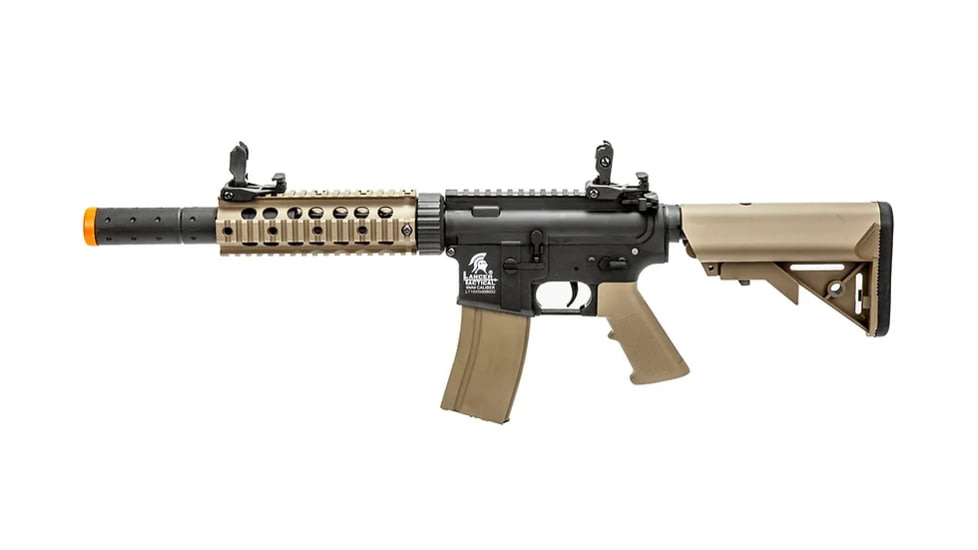 Lancer Tactical Gen 2 7in Nylon Polymer M4 Airsoft AEG, Black/Tan, LT-15X-G2