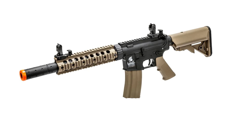 Lancer Tactical Gen 2 9in Nylon Polymer M4 Airsoft AEG, Black/Tan, LT-15CX-G2