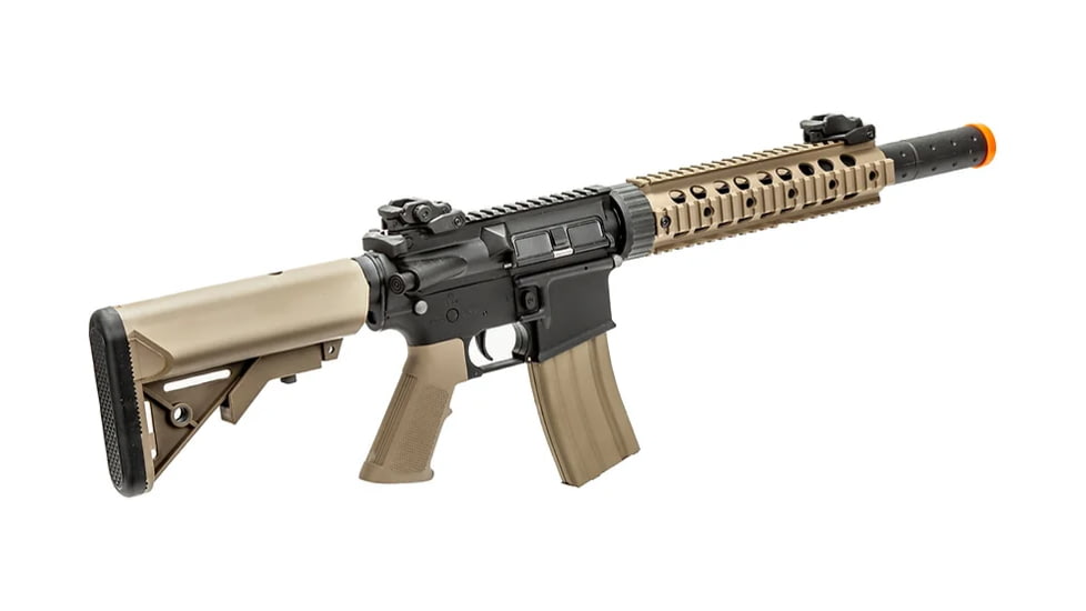 Lancer Tactical Gen 2 9in Nylon Polymer M4 Airsoft AEG, Black/Tan, LT-15CX-G2