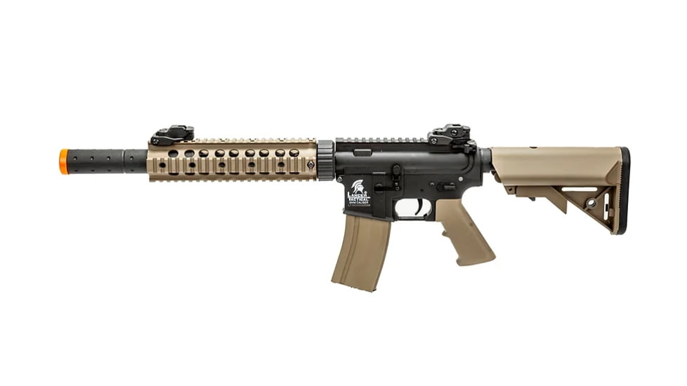 Lancer Tactical Gen 2 9in Nylon Polymer M4 Airsoft AEG, Black/Tan, LT-15CX-G2