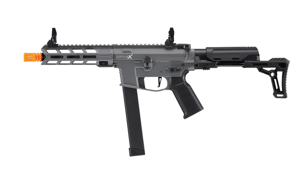 Lancer Tactical Gen 2 9mm Battle X CQB Carbine Airsoft AEG, Gray, LT-35Y-G2