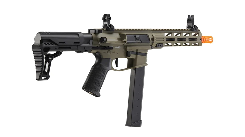 Lancer Tactical Gen 2 9mm Battle X CQB Carbine Airsoft AEG, Tan, LT-35T-G2