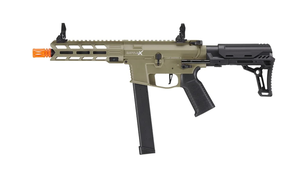 Lancer Tactical Gen 2 9mm Battle X CQB Carbine Airsoft AEG, Tan, LT-35T-G2