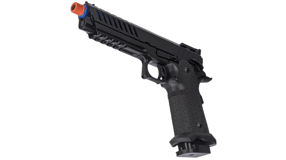 Lancer Tactical Knightshade Hi-Capa Gas Blowback Airsoft Pistol, Black/Blue, LTX-6BN