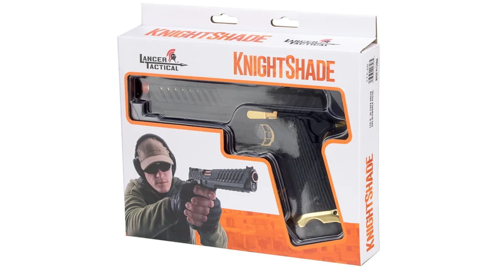 Lancer Tactical Knightshade Hi-Capa Gas Blowback Airsoft Pistol, Black/Gold, LTX-6B