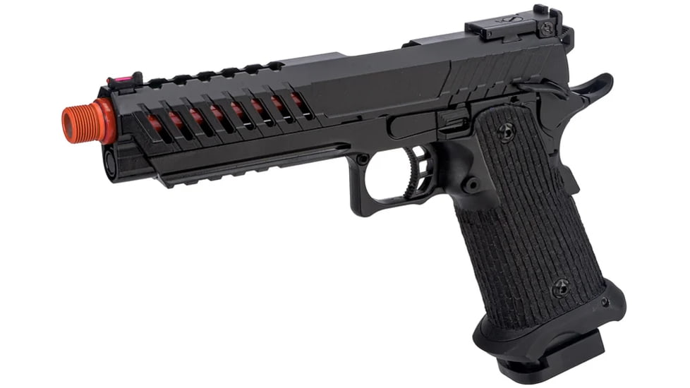 Lancer Tactical Knightshade Hi-Capa Gas Blowback Airsoft Pistol, Black/Red, LTX-6BR