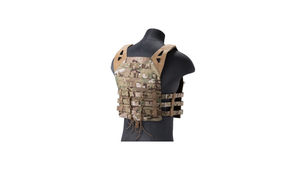 Lancer Tactical Lightweight Molle Tactical Vest with Retention Cords, Camo, CA-1897C