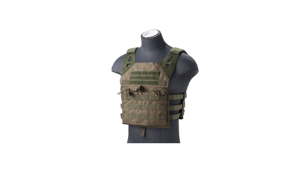 Lancer Tactical Lightweight Molle Tactical Vest with Retention Cords, Olive Drab, CA-1897G