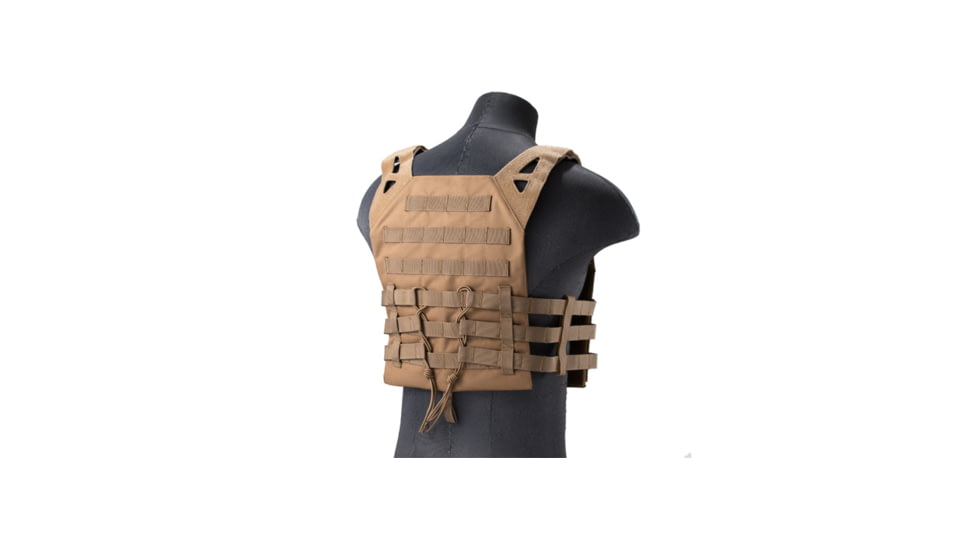 Lancer Tactical Lightweight Molle Tactical Vest with Retention Cords, Tan, CA-1897K