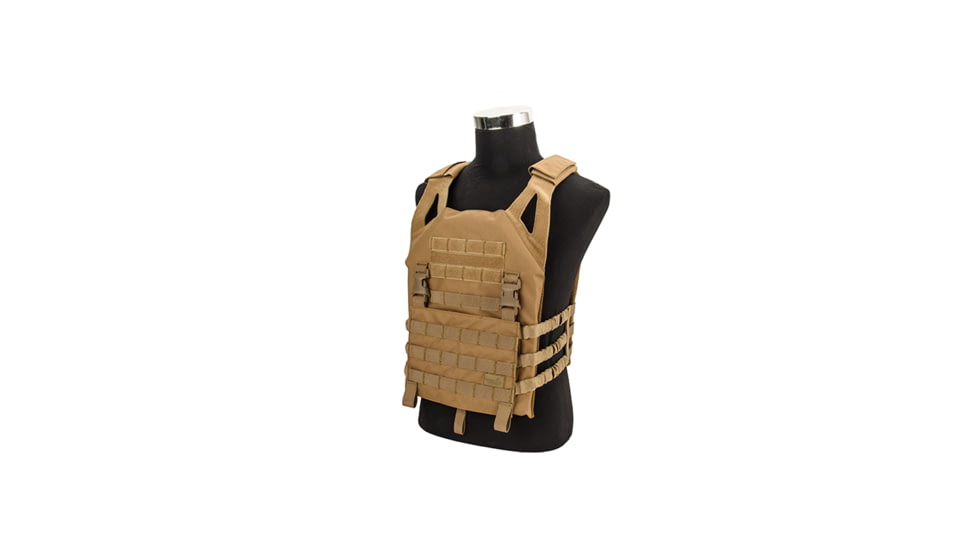 Lancer Tactical Lightweight Plate Carrier w/ Foam Dummy Plates, Khaki, CA-2112K
