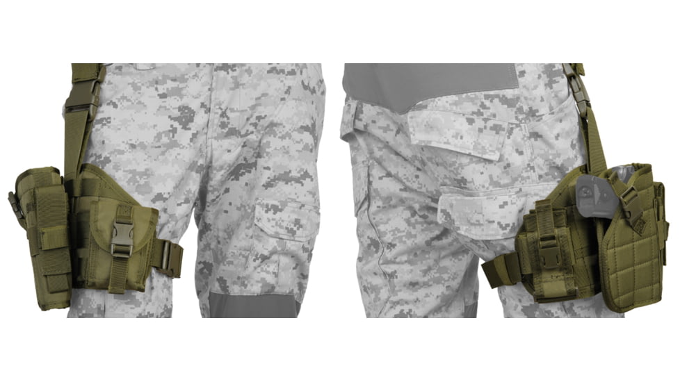 Lancer Tactical MOLLE Platform Drop Leg Pistol Holster, Olive Drab, CA-324G