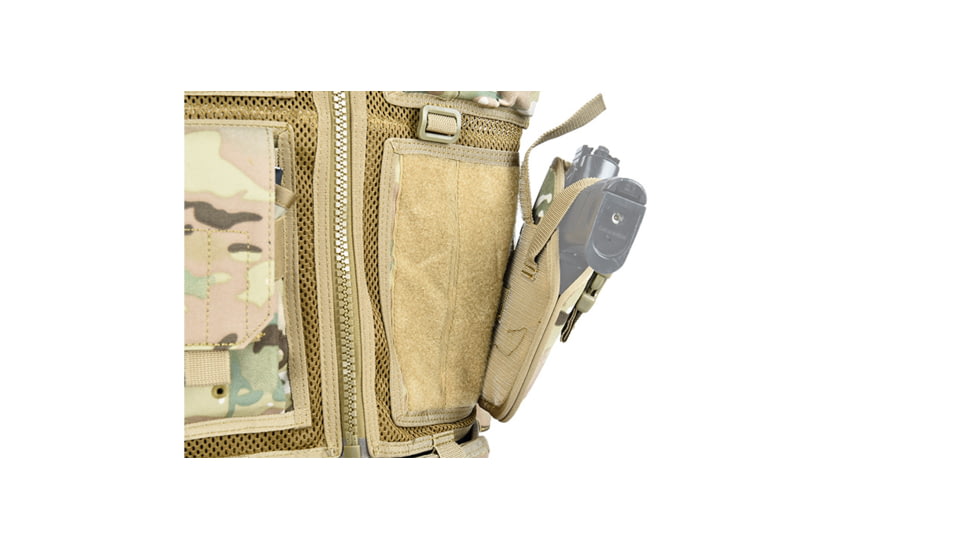 Lancer Tactical Nylon Cross Draw Vest w/Holster, Camo, CA-310CN