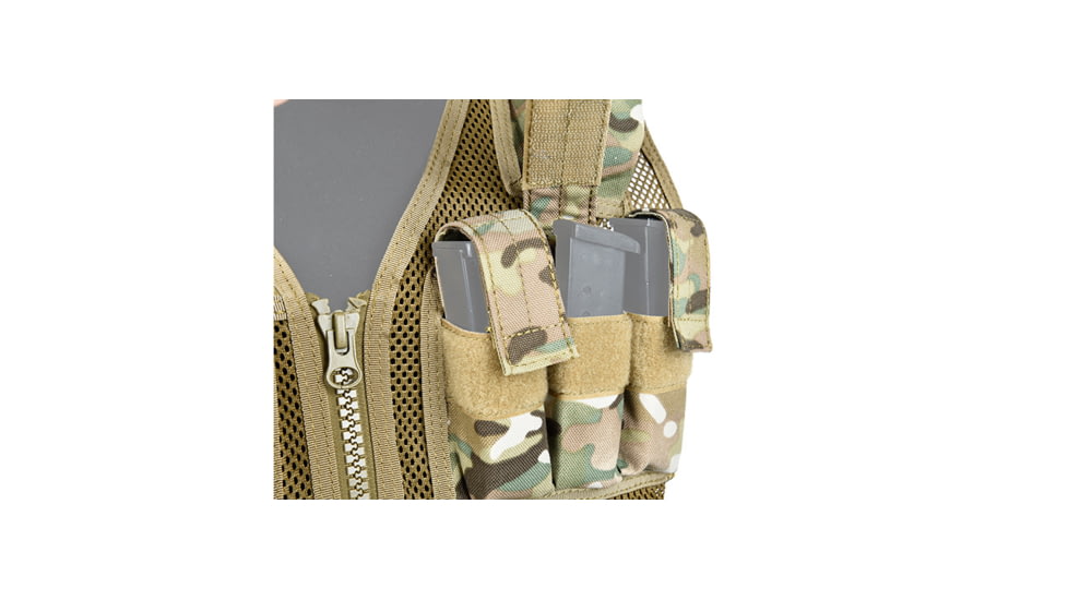 Lancer Tactical Nylon Cross Draw Vest w/Holster, Camo, CA-310CN