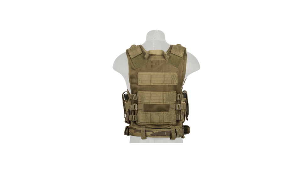 Lancer Tactical Nylon Cross Draw Vest w/Holster, Camo Tropic, CA-310MTN