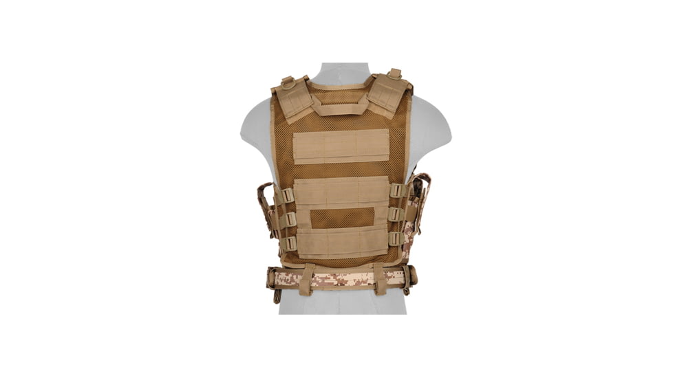 Lancer Tactical Nylon Cross Draw Vest w/Holster, Desert Digital, CA-310DDN