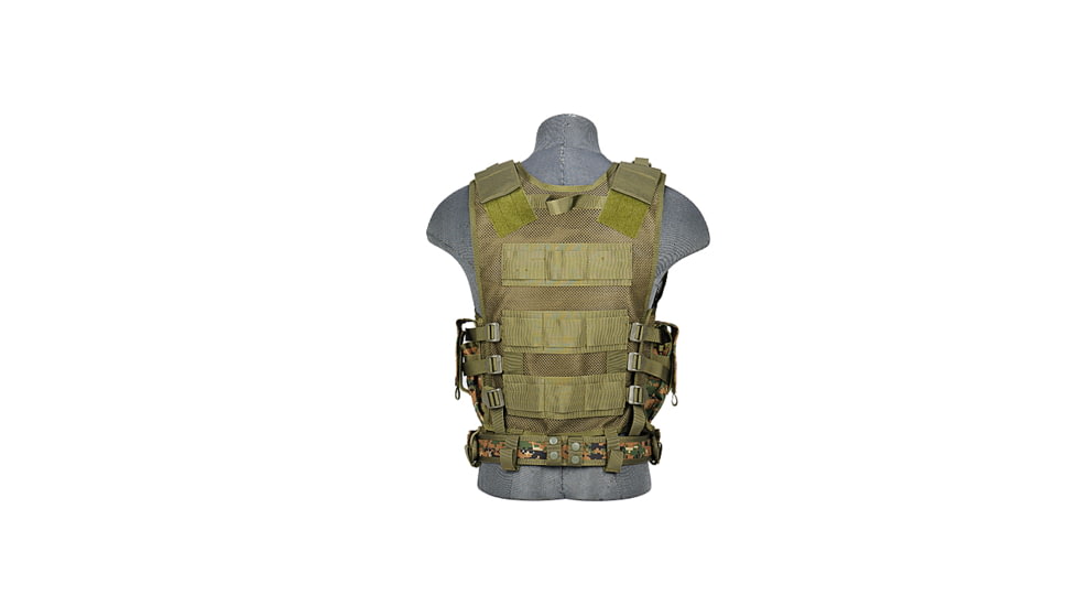 Lancer Tactical Nylon Cross Draw Vest w/Holster, Digital Marpat, CA-310DN