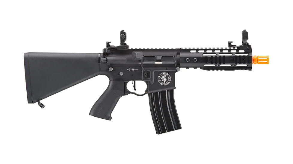 Lancer Tactical Proline 7in KeyMod Airsoft AEG Rifle w/ Stubby Stock, Black, LT-14BBU-G2-ME