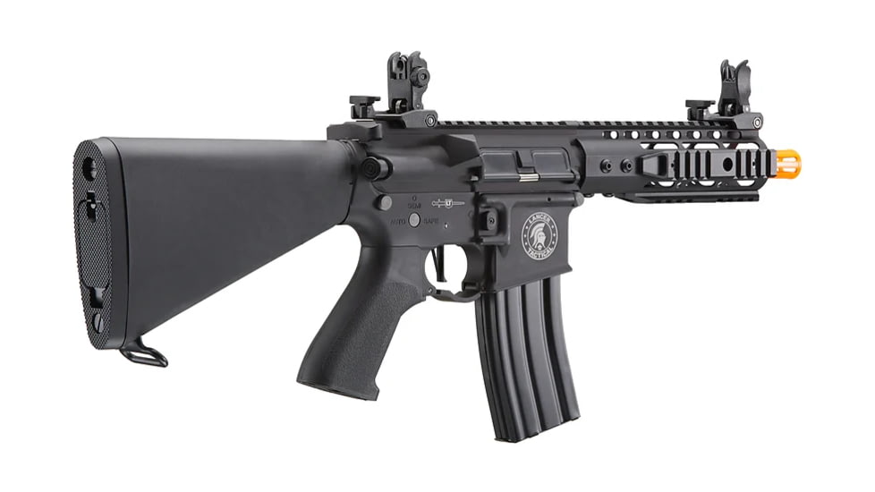 Lancer Tactical Proline 7in KeyMod Airsoft AEG Rifle w/ Stubby Stock, Black, LT-14BBU-G2-ME