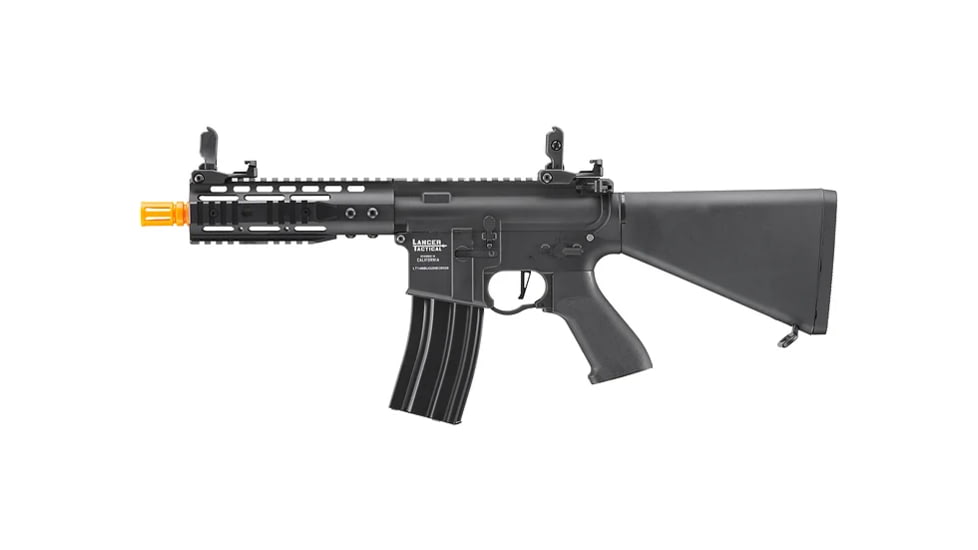 Lancer Tactical Proline 7in KeyMod Airsoft AEG Rifle w/ Stubby Stock, Black, LT-14BBU-G2-ME