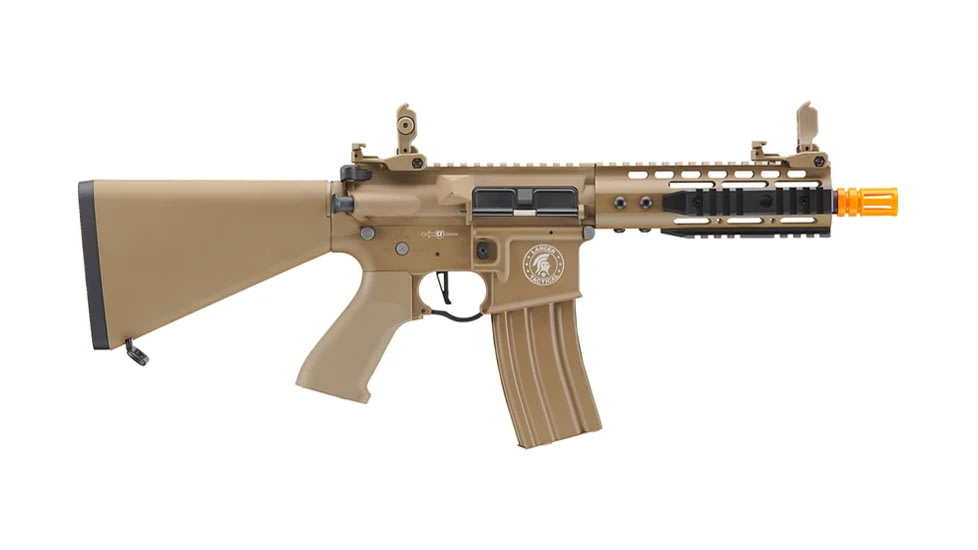 Lancer Tactical Proline 7in KeyMod Airsoft AEG Rifle w/ Stubby Stock, Tan, LT-14BTU-G2-ME