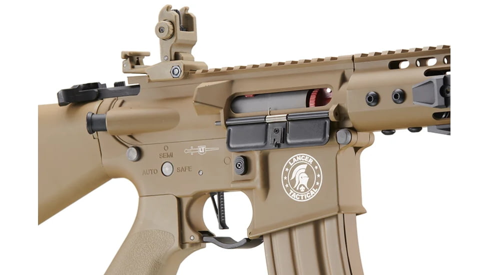 Lancer Tactical Proline 7in KeyMod Airsoft AEG Rifle w/ Stubby Stock, Tan, LT-14BTU-G2-ME