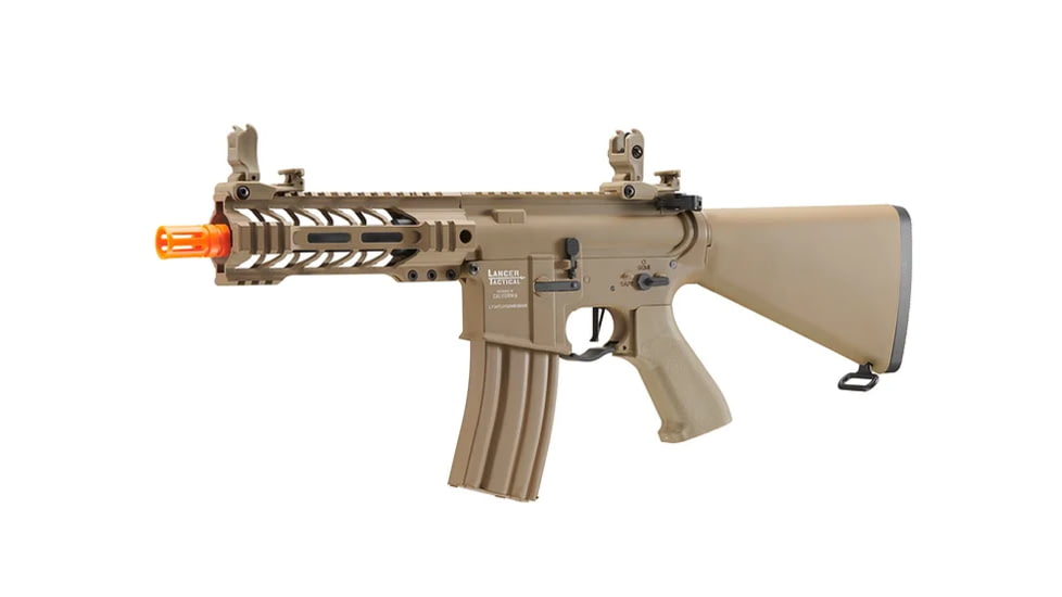 Lancer Tactical Proline 7in M-LOK Battle Hawk Airsoft AEG w/ Stubby Stock, Tan, LT-34TU7-G2-ME