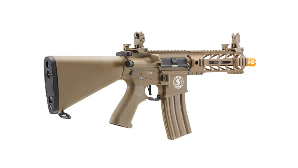 Lancer Tactical Proline 7in M-LOK Battle Hawk Airsoft AEG w/ Stubby Stock, Tan, LT-34TU7-G2-ME