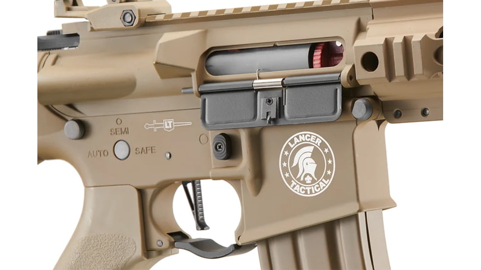 Lancer Tactical Proline 7in M-LOK Battle Hawk Airsoft AEG w/ Stubby Stock, Tan, LT-34TU7-G2-ME