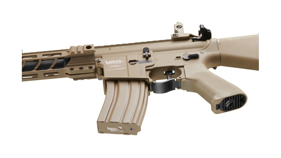 Lancer Tactical Proline 7in M-LOK Battle Hawk Airsoft AEG w/ Stubby Stock, Tan, LT-34TU7-G2-ME