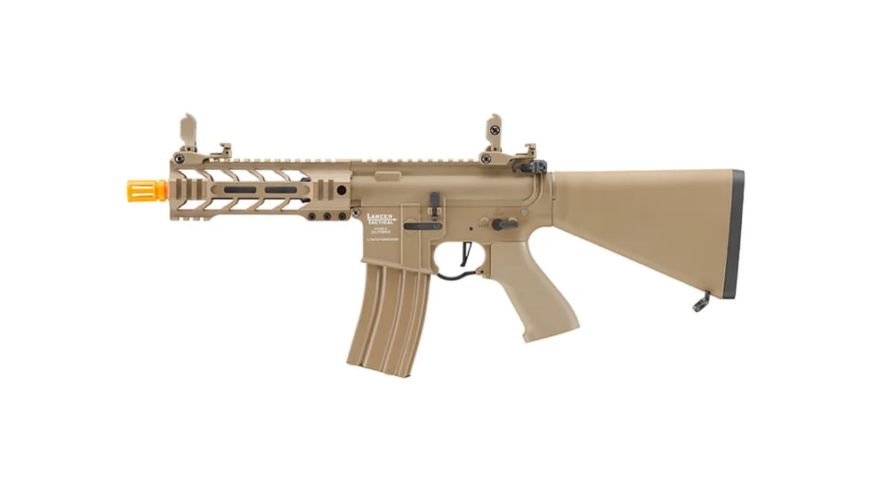 Lancer Tactical Proline 7in M-LOK Battle Hawk Airsoft AEG w/ Stubby Stock, Tan, LT-34TU7-G2-ME