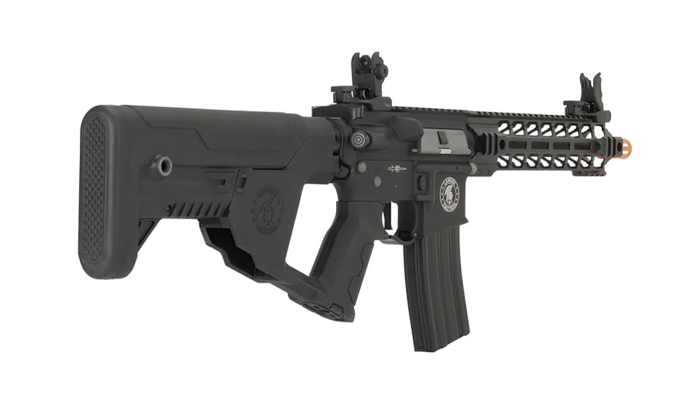 Lancer Tactical Proline Enforcer Battle Hawk 10in M4 Airsoft Rifle w/ Alpha Stock, Black, LT-34BB10-G2-ME