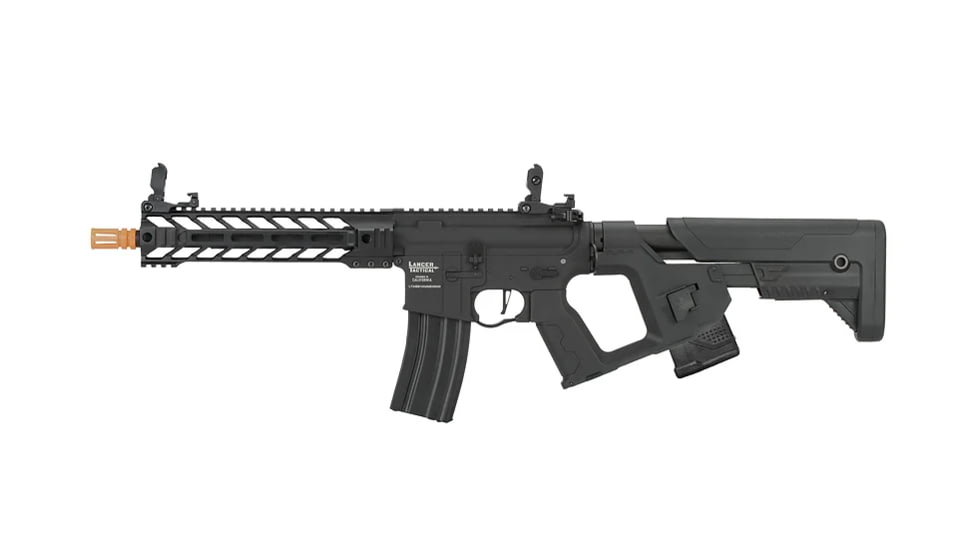 Lancer Tactical Proline Enforcer Battle Hawk 10in M4 Airsoft Rifle w/ Alpha Stock, Black, LT-34BB10-G2-ME