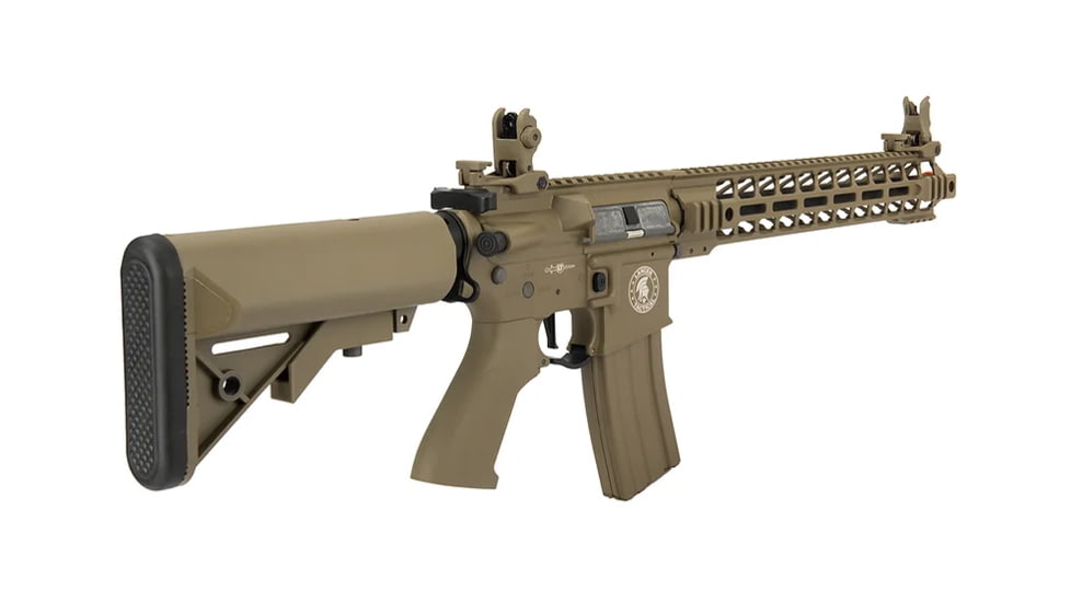 Lancer Tactical Proline Enforcer Battle Hawk 14in M4 Airsoft Rifle, Tan, LT-34TA14-G2-ME