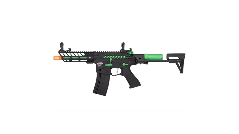 Lancer Tactical ProLine NEEDLETAIL PDW Skeleton AEG High FPS, Black/Green, LT-29BFZ-G2-ME