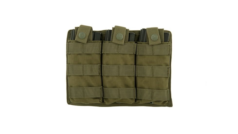 Lancer Tactical Triple MOLLE M4 Magazine Pouch, Olive Drab, CA-1499GN