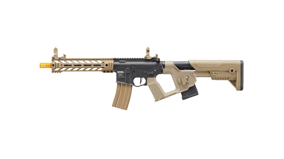 Lancer Tactical Two-Tone Enforcer Battle Hawk Airsoft AEG w/ Alpha Stock, Black/Tan, LT-34XB10-G2-ME