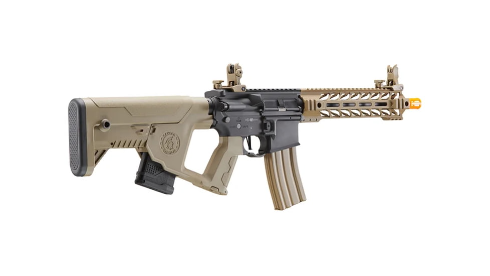 Lancer Tactical Two-Tone Enforcer Battle Hawk Airsoft AEG w/ Alpha Stock, Black/Tan, LT-34XB10-G2-ME