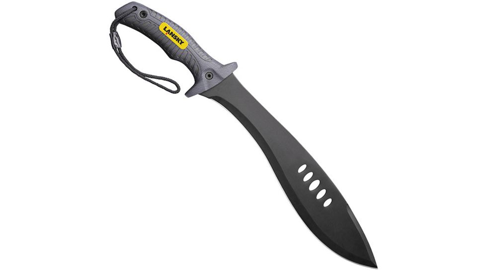 Lansky Kukri Machete, Gray Slip-Resistant Handle w/Nylon Sheath KUKMA