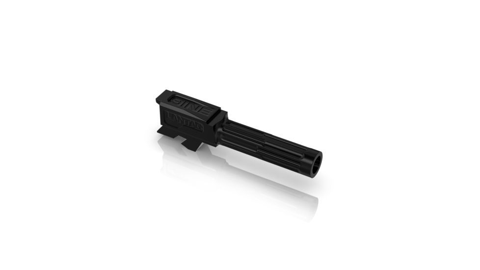 LANTAC 9INE Non-Threaded Barrel, Glock 43, Fluted, 1-10 Twist, 1/2-28 Thread, Black, 01-GB-G43-NTH-BLK