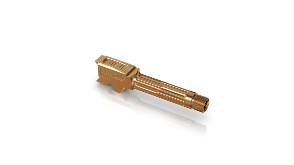 LANTAC 9INE Threaded Barrel, Glock 43, Fluted, 1-10 Twist, 1/2-28 Thread, Bronze, 01-GB-G43-TH-BRNZ