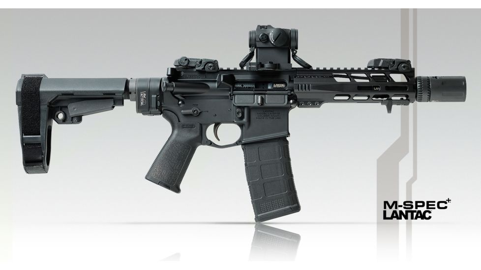 LANTAC M-SPEC+ Bolt Carrier Group BCG, 5.56x45mm NATO/.223, Nitride Finish, 8620 Steel, Black, 01-MSPEC-556-NIT-EBCG