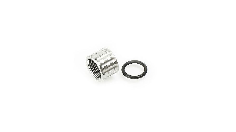 LANTAC TP-Pro Knurled Thread Protector, Bead Blasted Stainless Steel Finish, Silver 01-GP-TP-SS