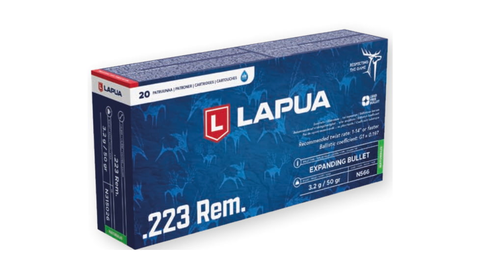 Lapua 223 Remington 50 gr Naturalis Solid 20rd/box, N315026