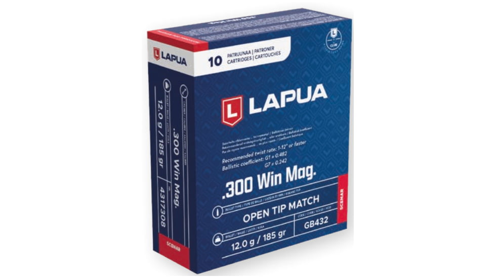 Lapua 300 Win Mag 185 gr Scenar OTM 10rd/box, 4317308