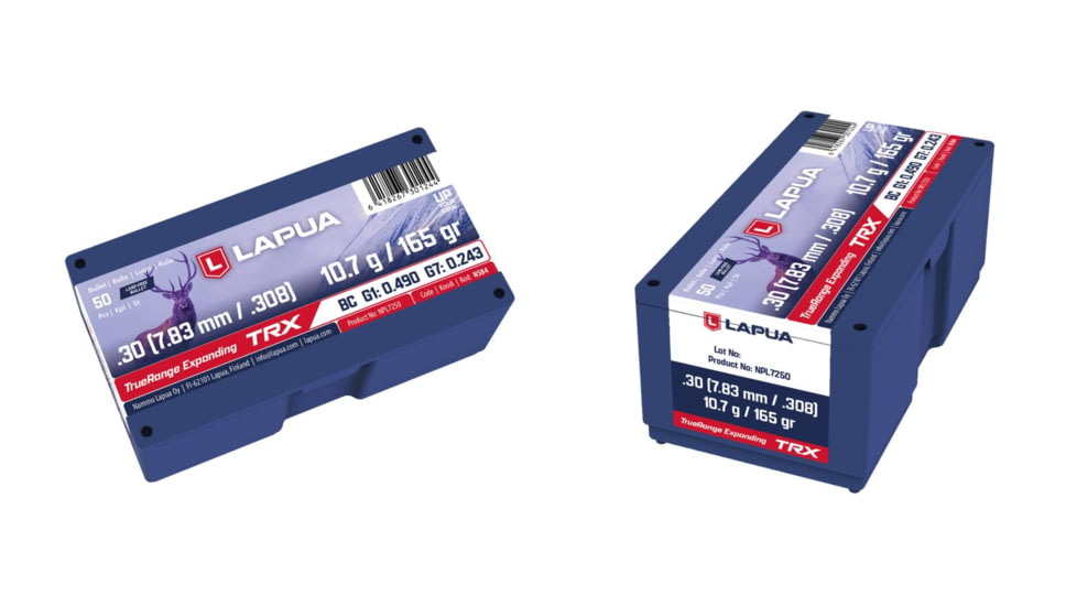 Lapua 30 Caliber Rifle Bullets, 165 Grain, TRX Solid