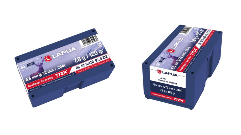 Lapua 6.5mm Caliber Rifle Bullets, 120 Grain, TRX Solid