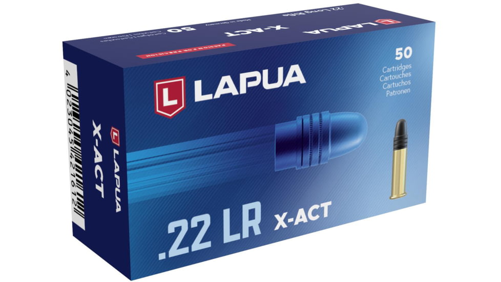 Lapua X-ACT .22 Long Rifle 40 Grain grain LRN Brass Cased Rimfire Ammo, 50 Rounds, 420161