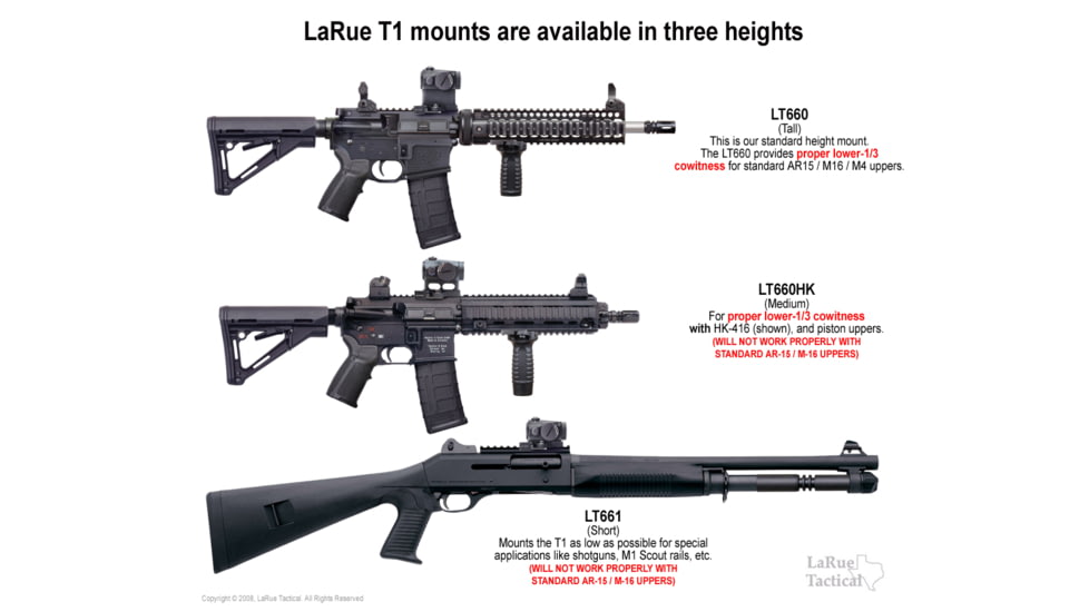 LaRue Tactical Aimpoint Micro QD Mount, Lower 1/3 Co-Witness, Black, LT660-HK