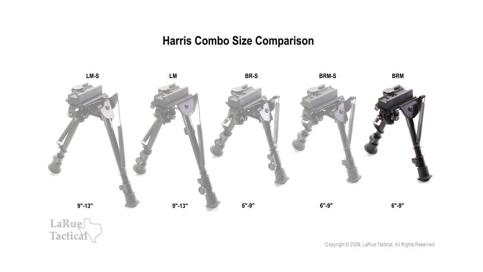 LaRue Tactical Harris BRM Bipod and LT130 QD Mount, Black, 680-004-130-k